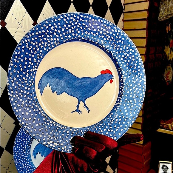 Vintage Chanticleer Set of 4 by Alice Cotterell – Blue Rooster Dinner Plates - Picture 11 of 11